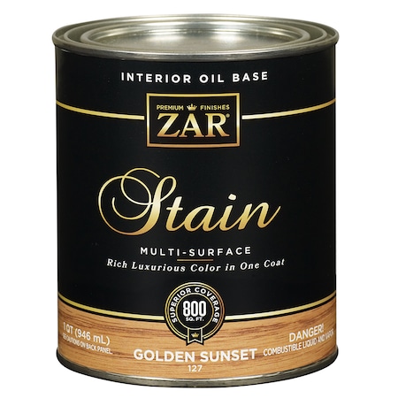Zar 1 Qt Golden Sunset Interior Oil-Based Wood Stain 12712